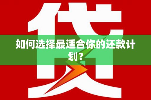 博乐如何选择最适合你的还款计划？