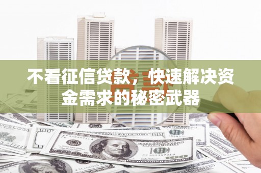 博乐不看征信贷款，快速解决资金需求的秘密武器
