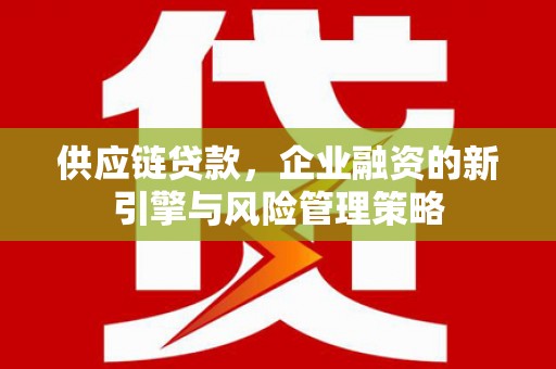 博乐供应链贷款，企业融资的新引擎与风险管理策略